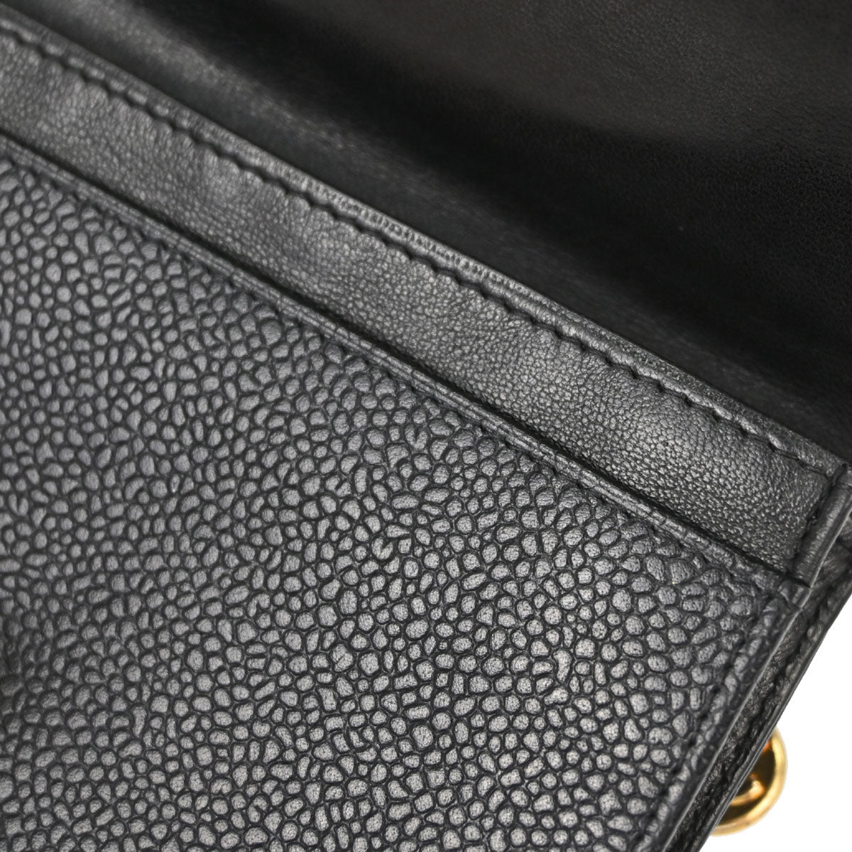 Chanel Black Caviar Skin Coin Purse Wallet