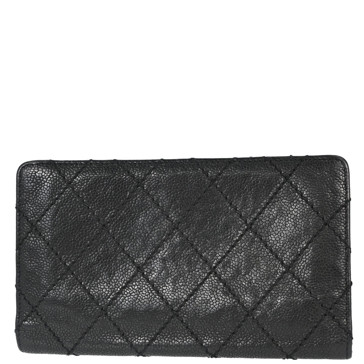 Chanel Black Caviar Skin Bifold Long Wallet