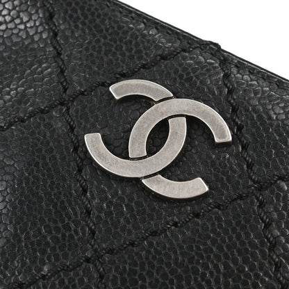 Chanel Black Caviar Skin Bifold Long Wallet