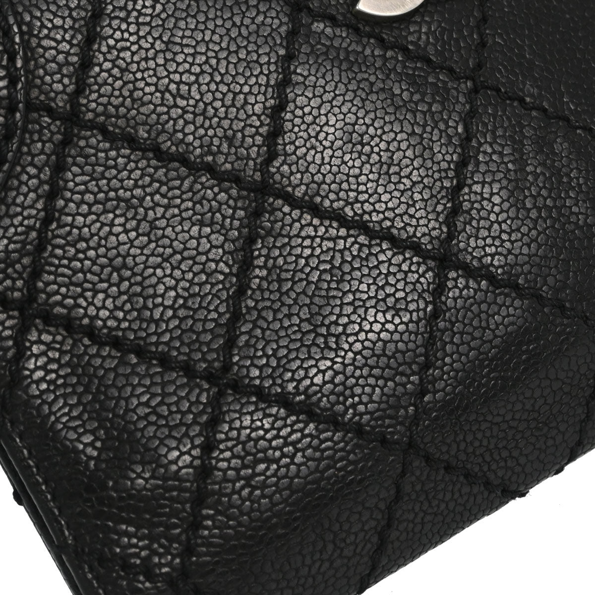 Chanel Black Caviar Skin Bifold Long Wallet