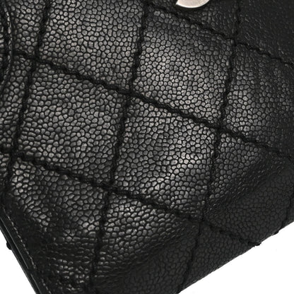 Chanel Black Caviar Skin Bifold Long Wallet