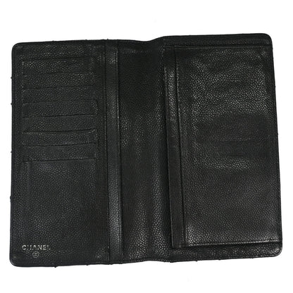 Chanel Black Caviar Skin Bifold Long Wallet