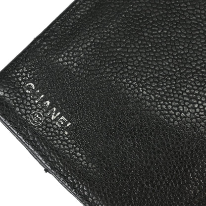 Chanel Black Caviar Skin Bifold Long Wallet