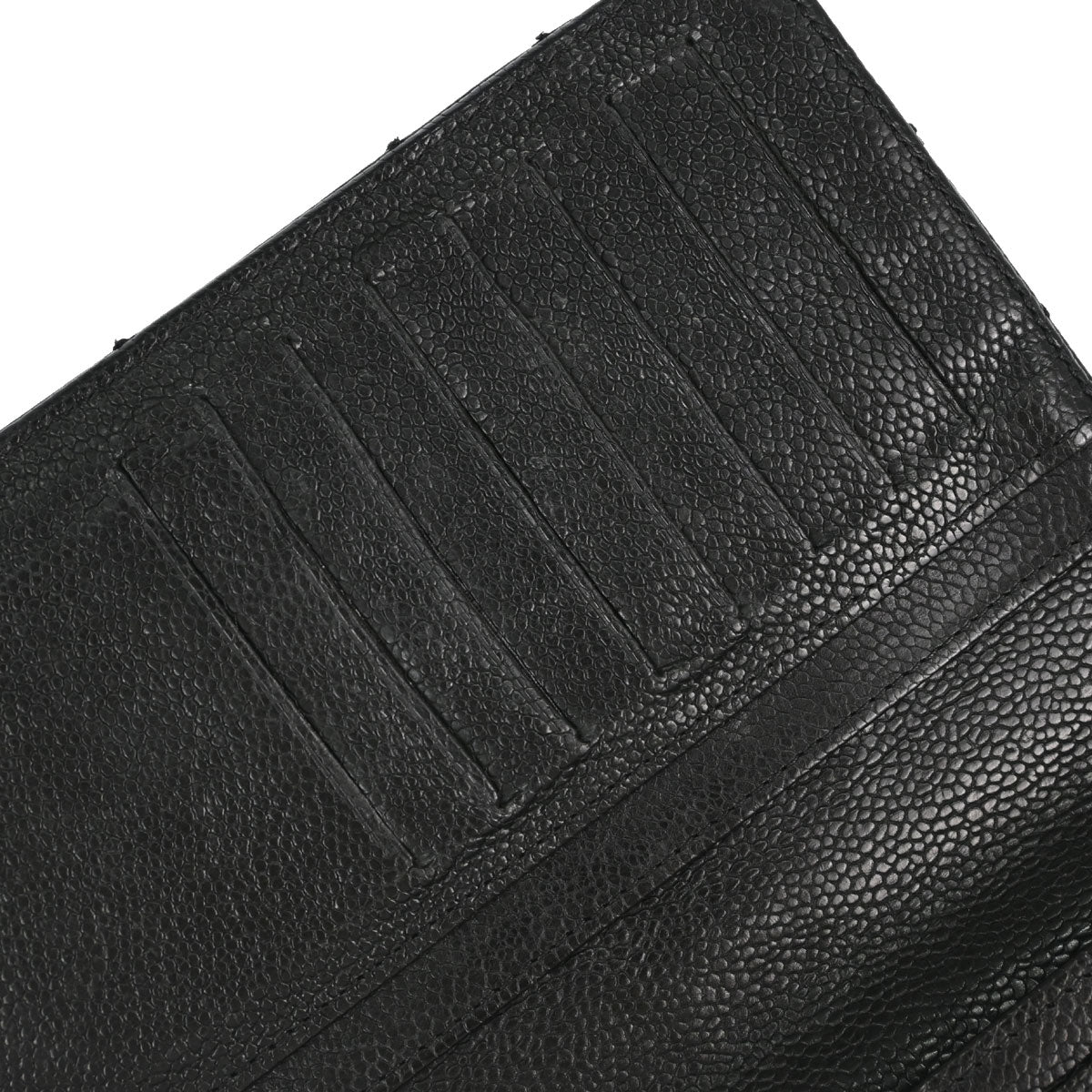 Chanel Black Caviar Skin Bifold Long Wallet