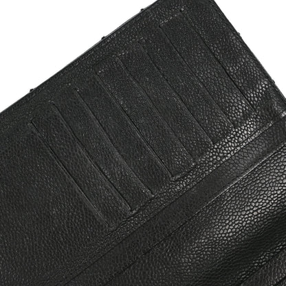 Chanel Black Caviar Skin Bifold Long Wallet