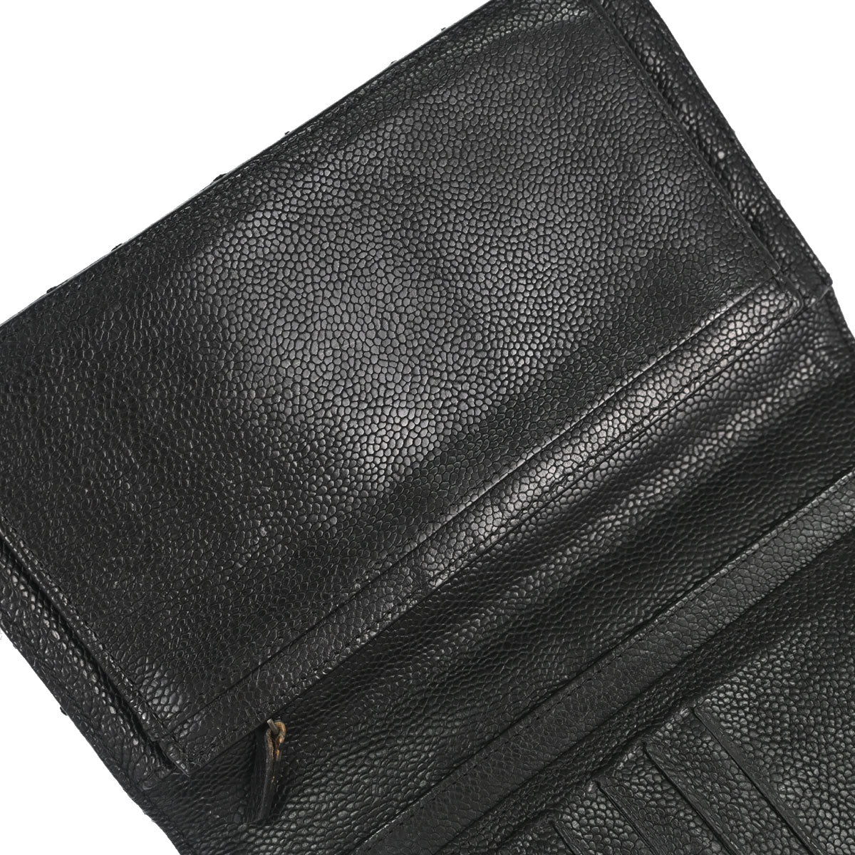 Chanel Black Caviar Skin Bifold Long Wallet