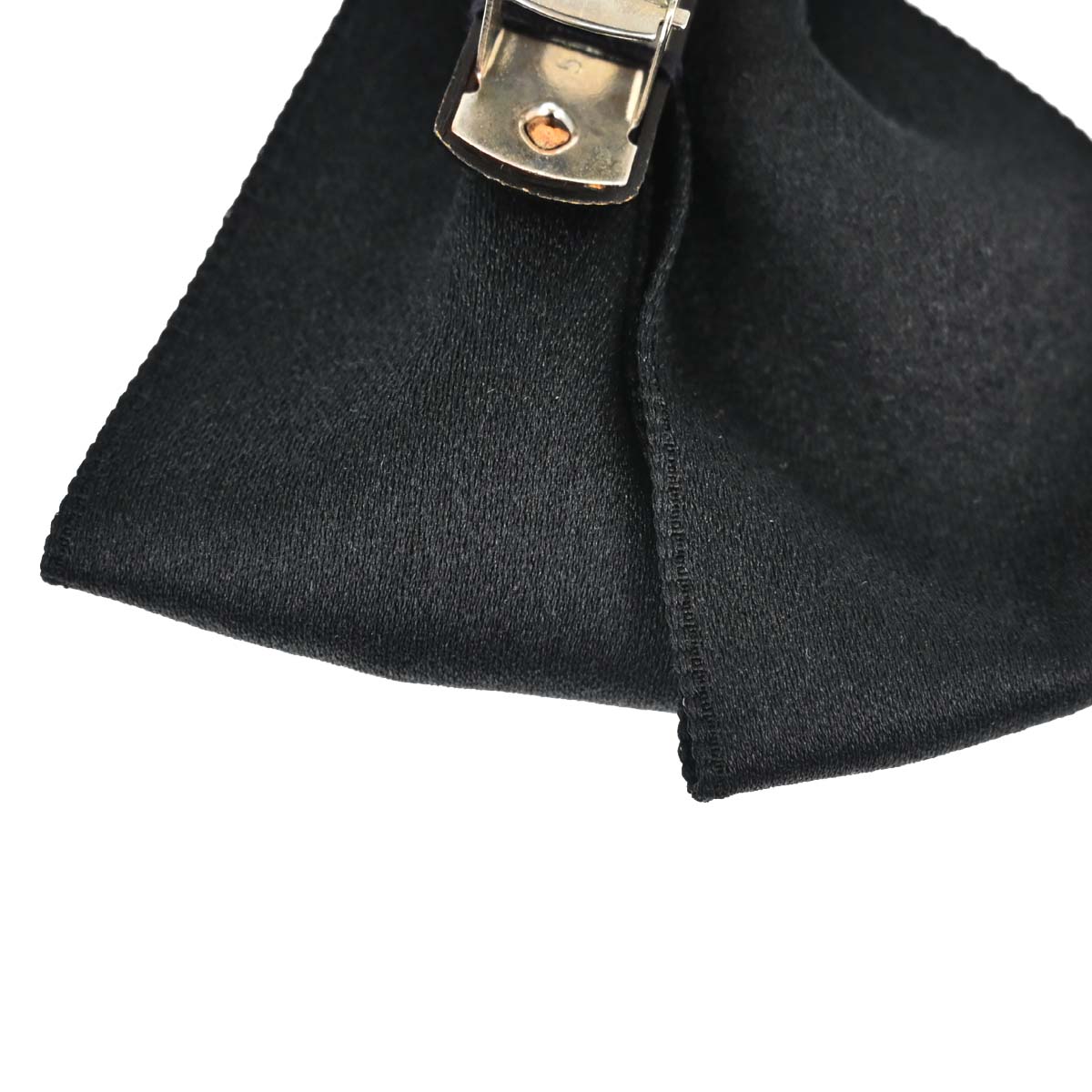 Chanel CC Bow Hair Barrette Black Satin Hair Accessories 5