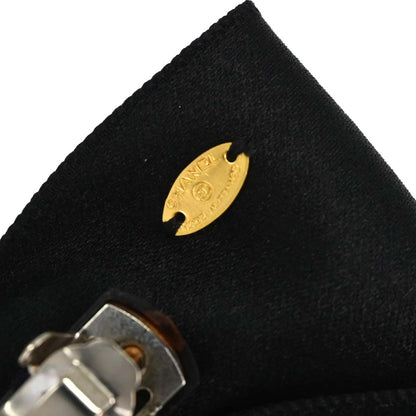 Chanel CC Bow Hair Barrette Black Satin Hair Accessories 5