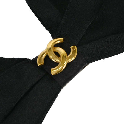 Chanel CC Bow Hair Barrette Black Satin Hair Accessories 5