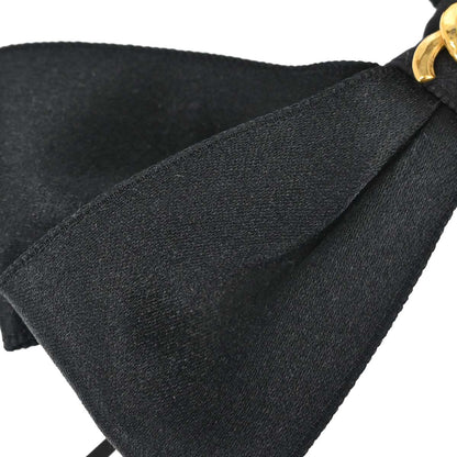 Chanel CC Bow Hair Barrette Black Satin Hair Accessories 5