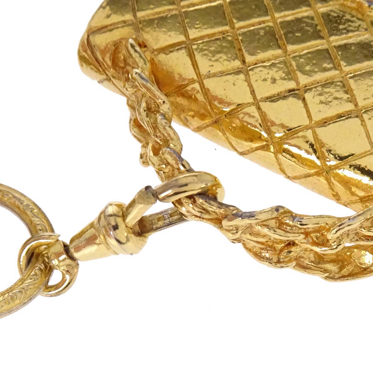 Chanel Handbag Motif Chain Pendant Necklace Gold