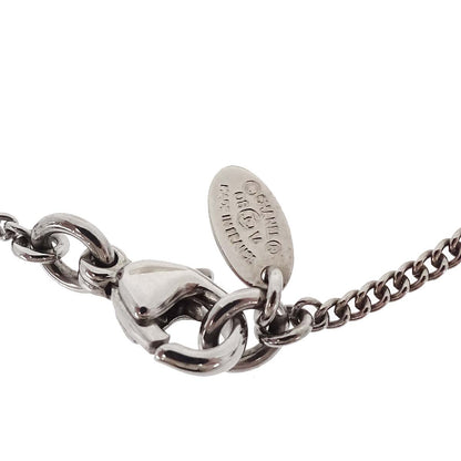 Chanel CC Chain Necklace Pendant Silver Rhinestone 08V