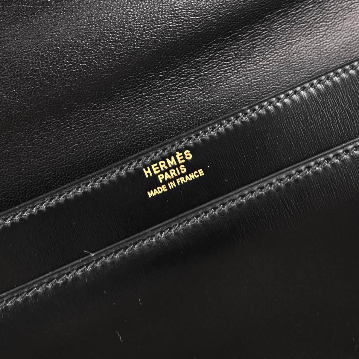 Hermes Black Box Calf Cordeliere Handbag