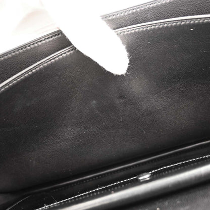 Hermes Black Box Calf Cordeliere Handbag
