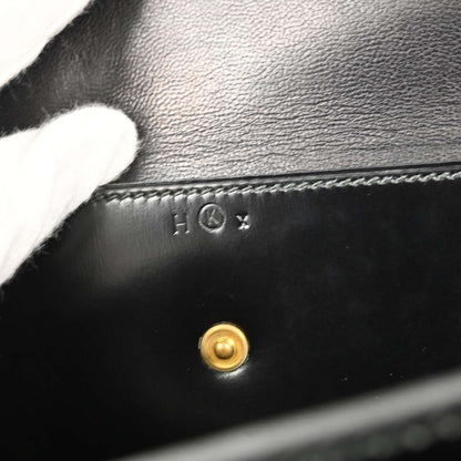 Hermes Black Box Calf Cordeliere Handbag