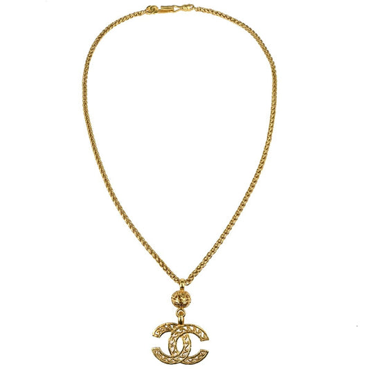 Chanel Gold CC Chain Pendant Long Necklace 95A