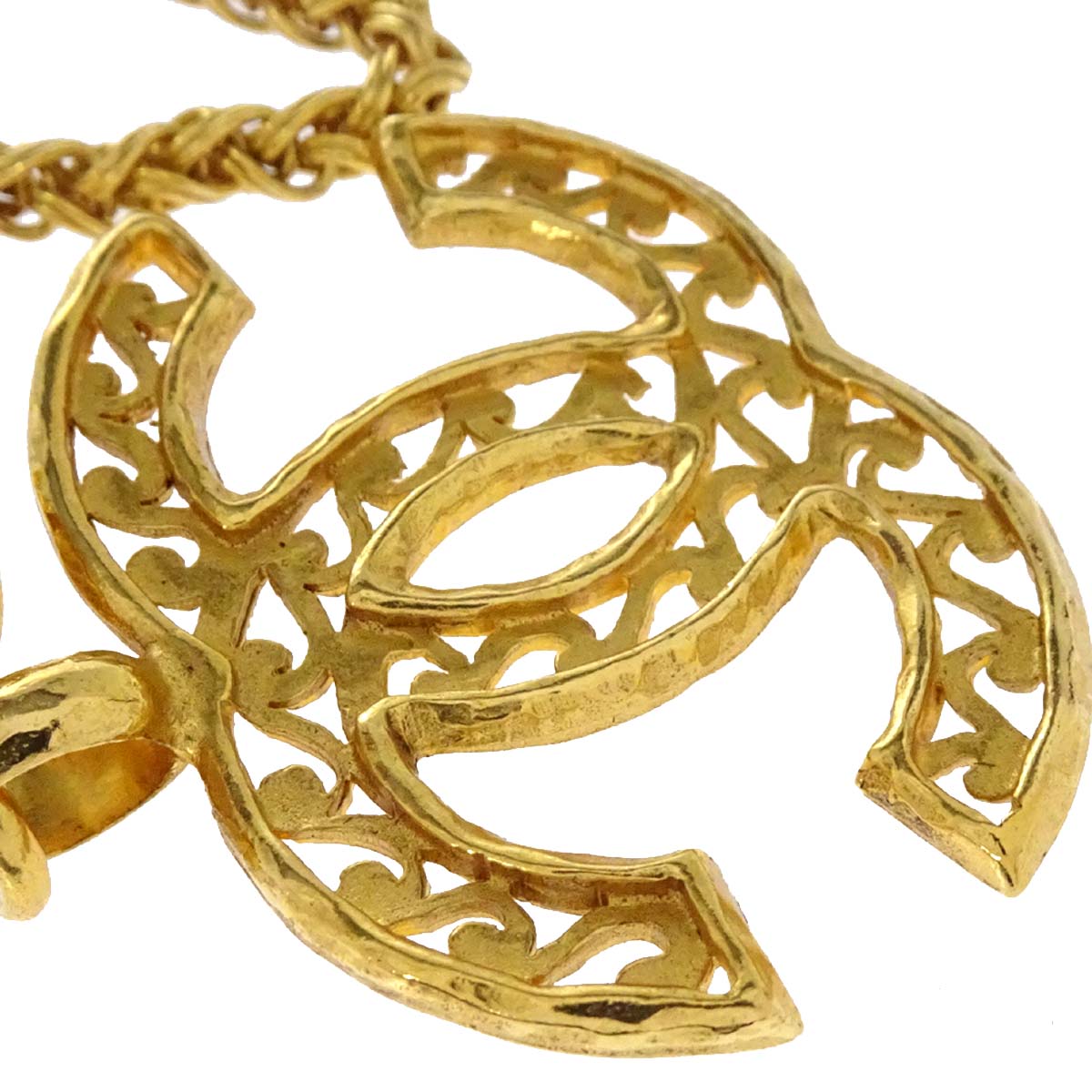 Chanel Gold CC Chain Pendant Long Necklace 95A