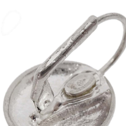 Chanel Button Pierced Earrings Silver 97P