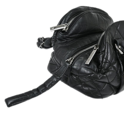 Chanel Black Calfskin Lady Braid Bowler Bag Handbag