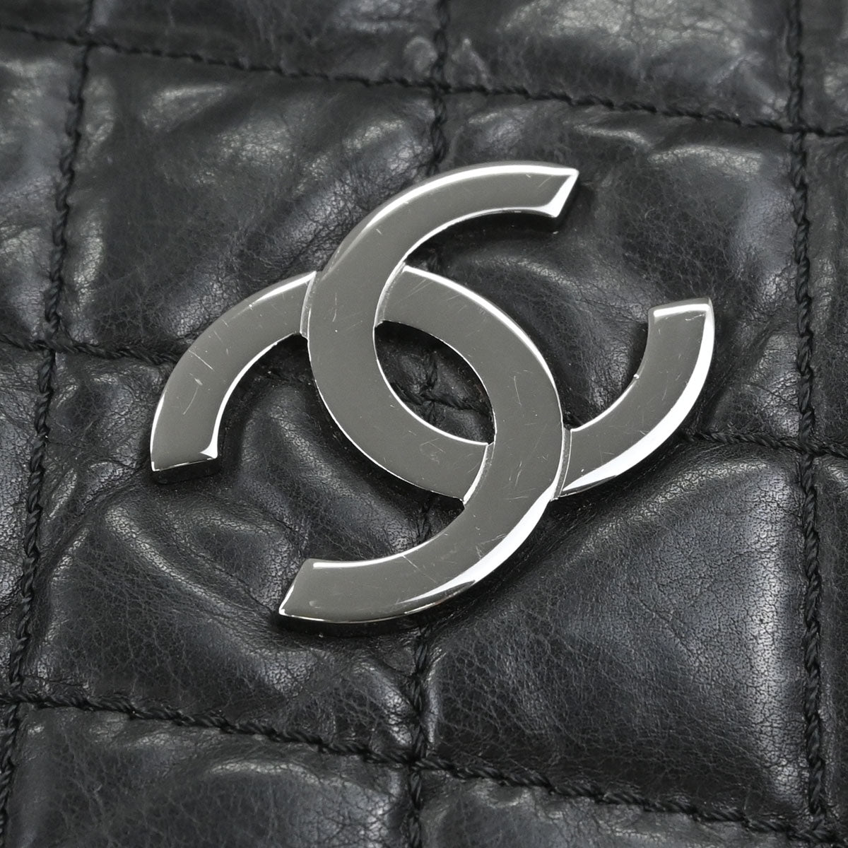 Chanel Black Calfskin Lady Braid Bowler Bag Handbag