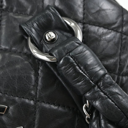 Chanel Black Calfskin Lady Braid Bowler Bag Handbag