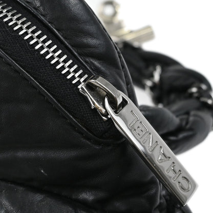 Chanel Black Calfskin Lady Braid Bowler Bag Handbag