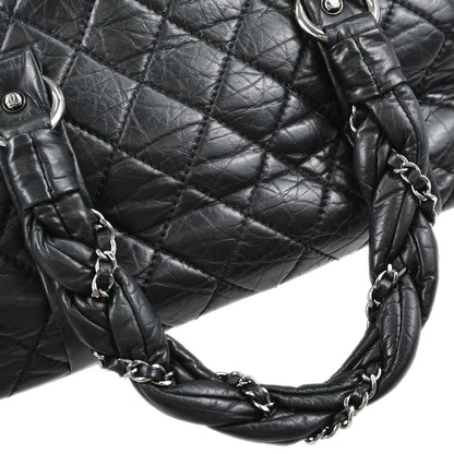Chanel Black Calfskin Lady Braid Bowler Bag Handbag