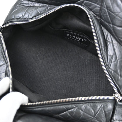 Chanel Black Calfskin Lady Braid Bowler Bag Handbag