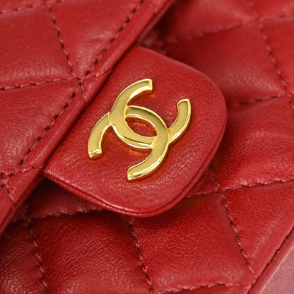 Chanel Red Lambskin Classic Flap Micro Bum Belt Bag