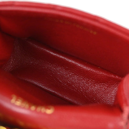 Chanel Red Lambskin Classic Flap Micro Bum Belt Bag
