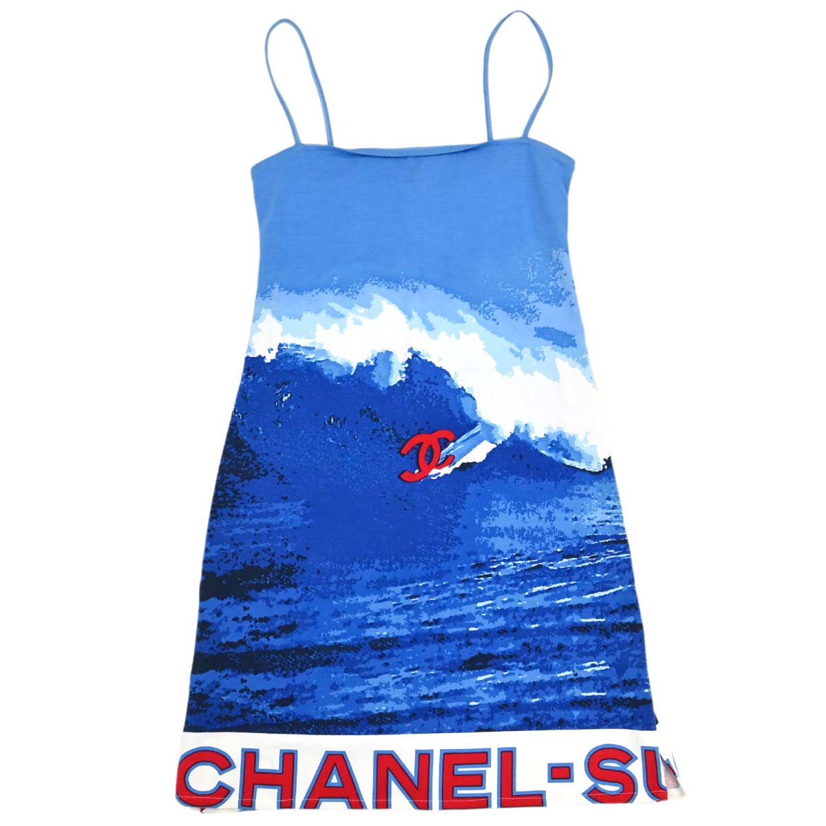 Chanel 2002 Surf Line Camisole Dress Blue #36