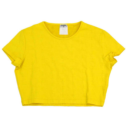 Chanel Short Sleeve T-shirt Cropped Top Yellow