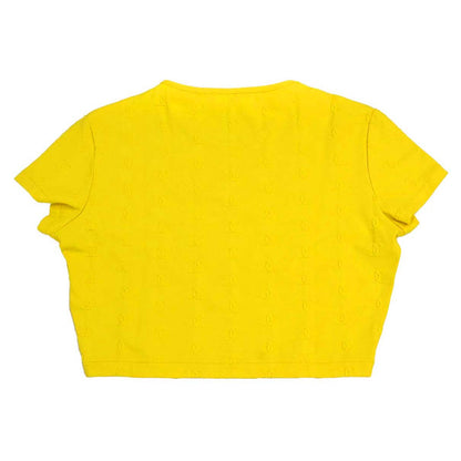 Chanel Short Sleeve T-shirt Cropped Top Yellow