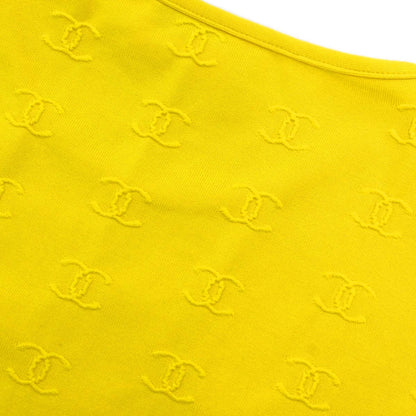 Chanel Short Sleeve T-shirt Cropped Top Yellow