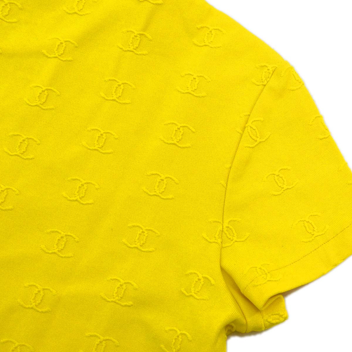 Chanel Short Sleeve T-shirt Cropped Top Yellow