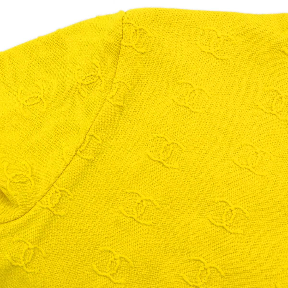 Chanel Short Sleeve T-shirt Cropped Top Yellow