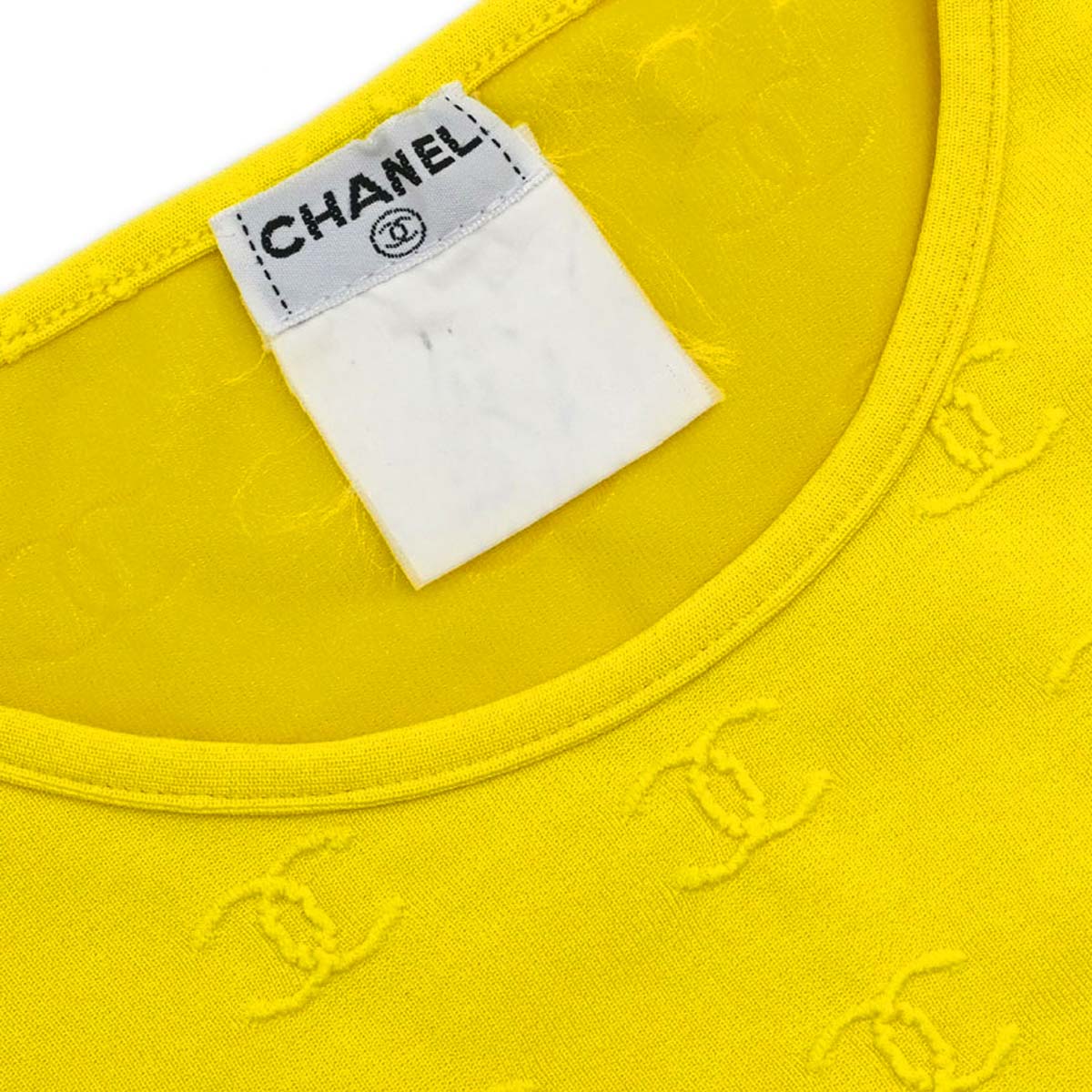 Chanel Short Sleeve T-shirt Cropped Top Yellow