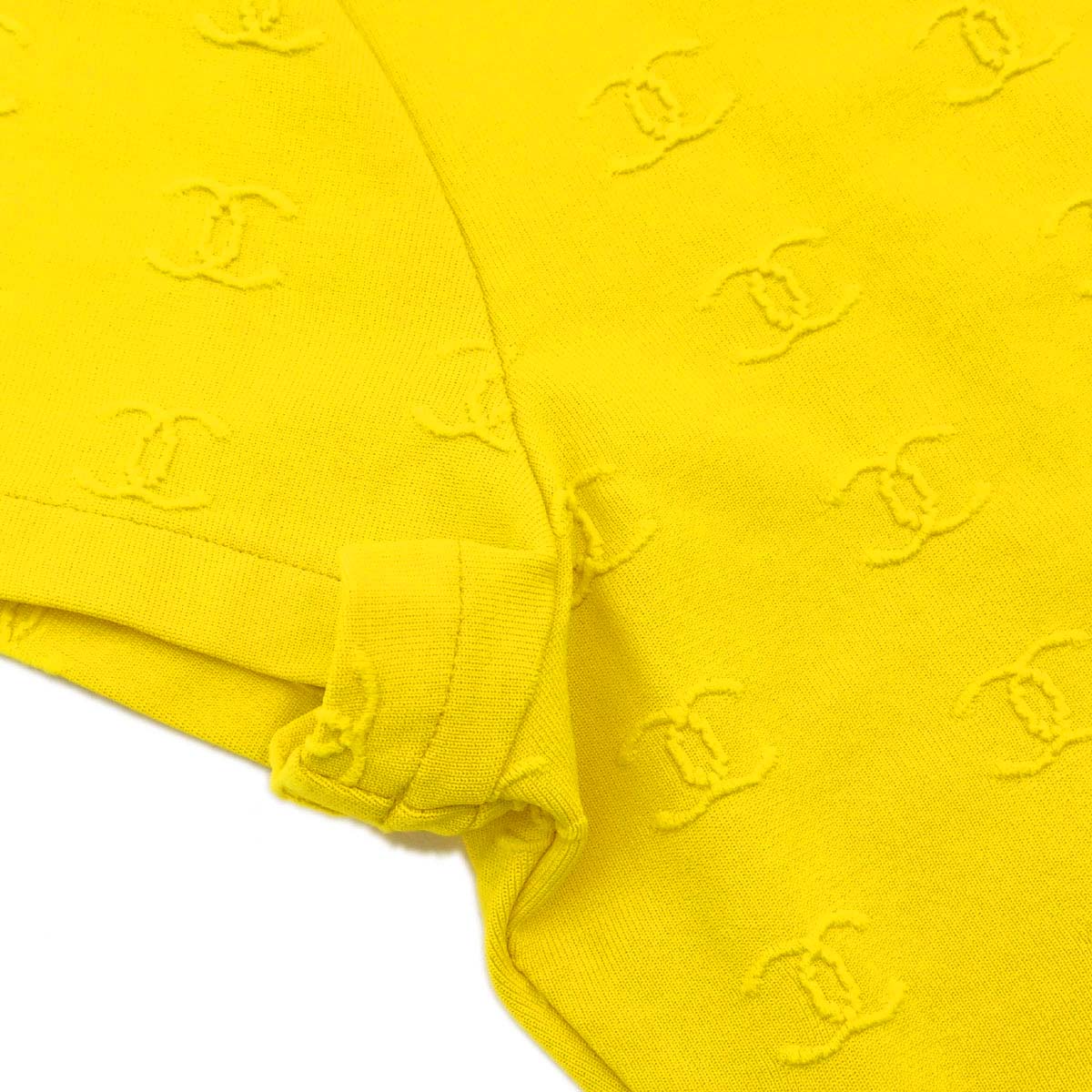 Chanel Short Sleeve T-shirt Cropped Top Yellow