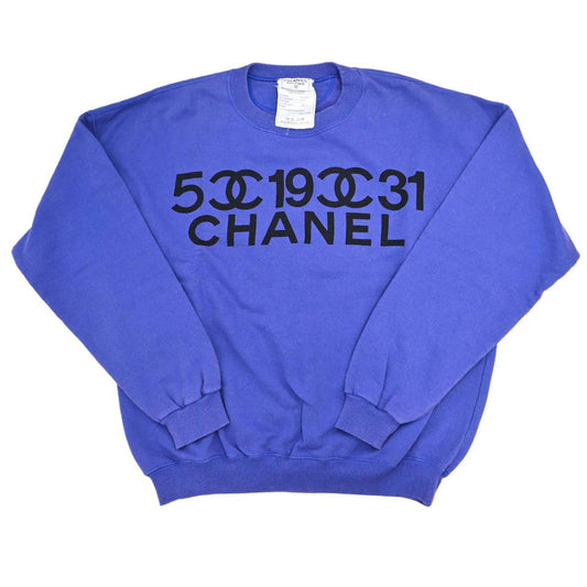 Chanel 1980s Pullover Sweater Top Blue #L