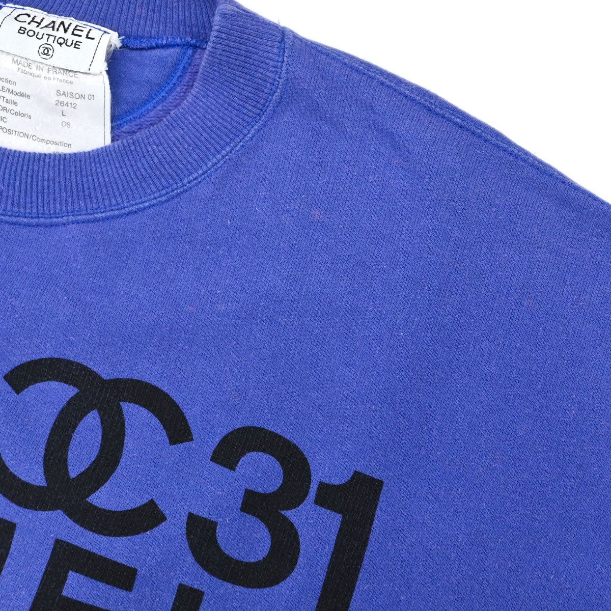Chanel 1980s Pullover Sweater Top Blue #L
