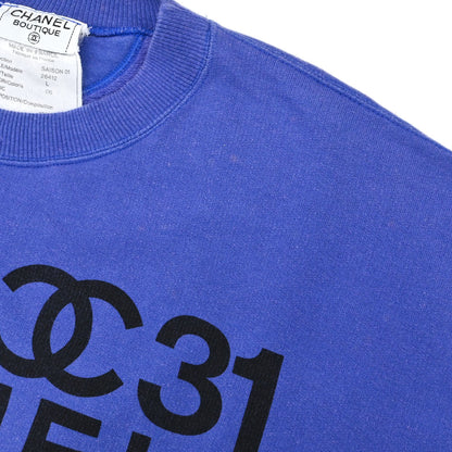 Chanel 1980s Pullover Sweater Top Blue #L