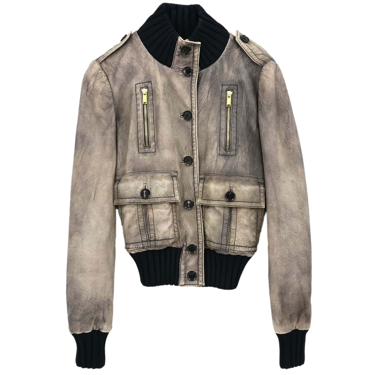 Gucci 2000s Leather Madonna Bomber Jacket #36