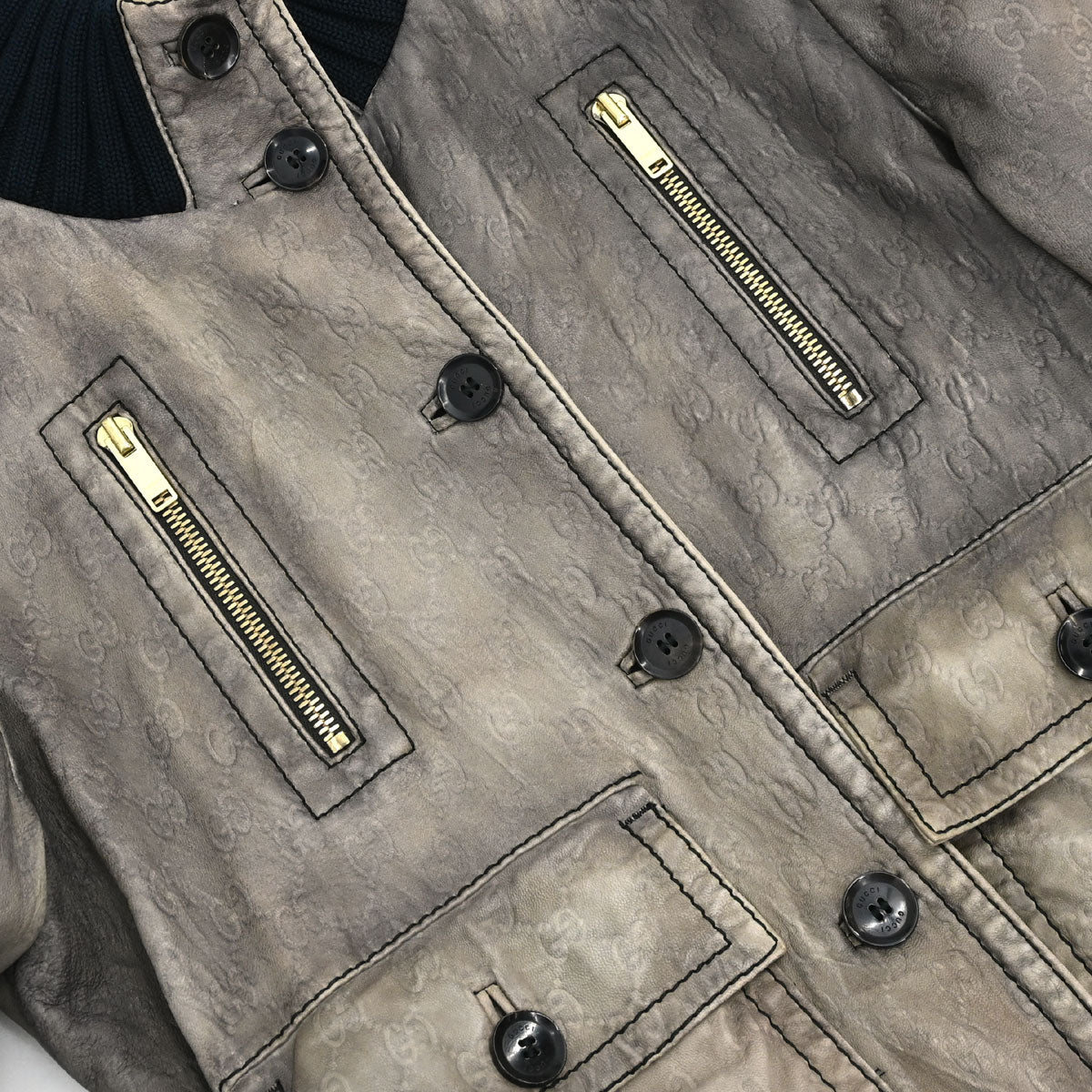 Gucci 2000s Leather Madonna Bomber Jacket #36