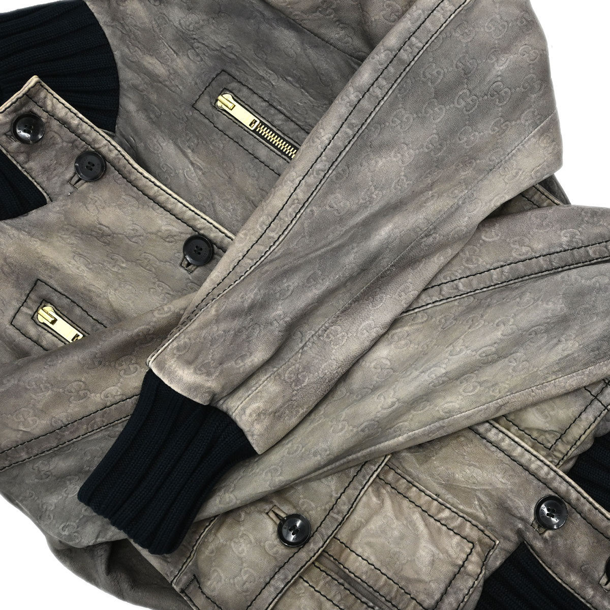 Gucci 2000s Leather Madonna Bomber Jacket #36