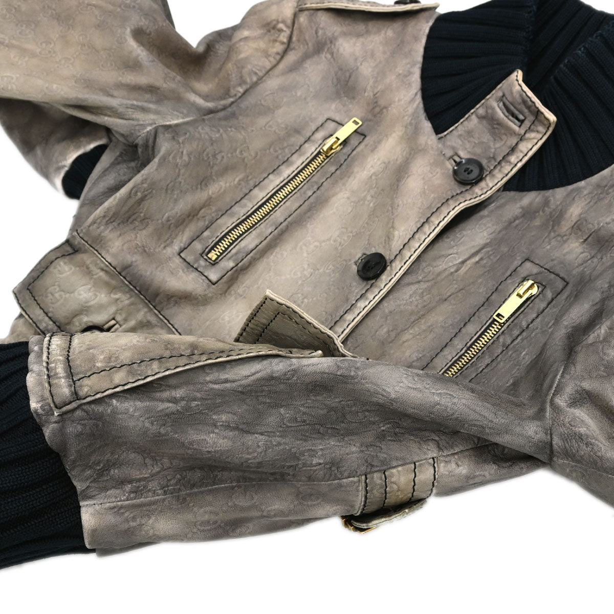 Gucci 2000s Leather Madonna Bomber Jacket #36