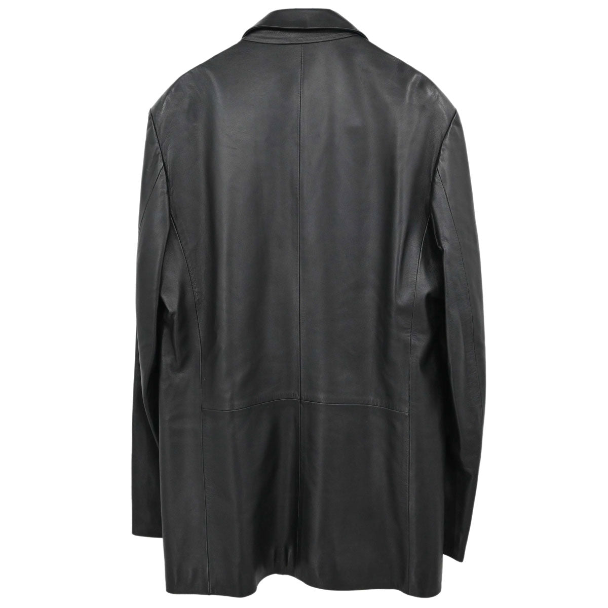 Loewe Single Breasted Lambskin Leather Jacket Black #50