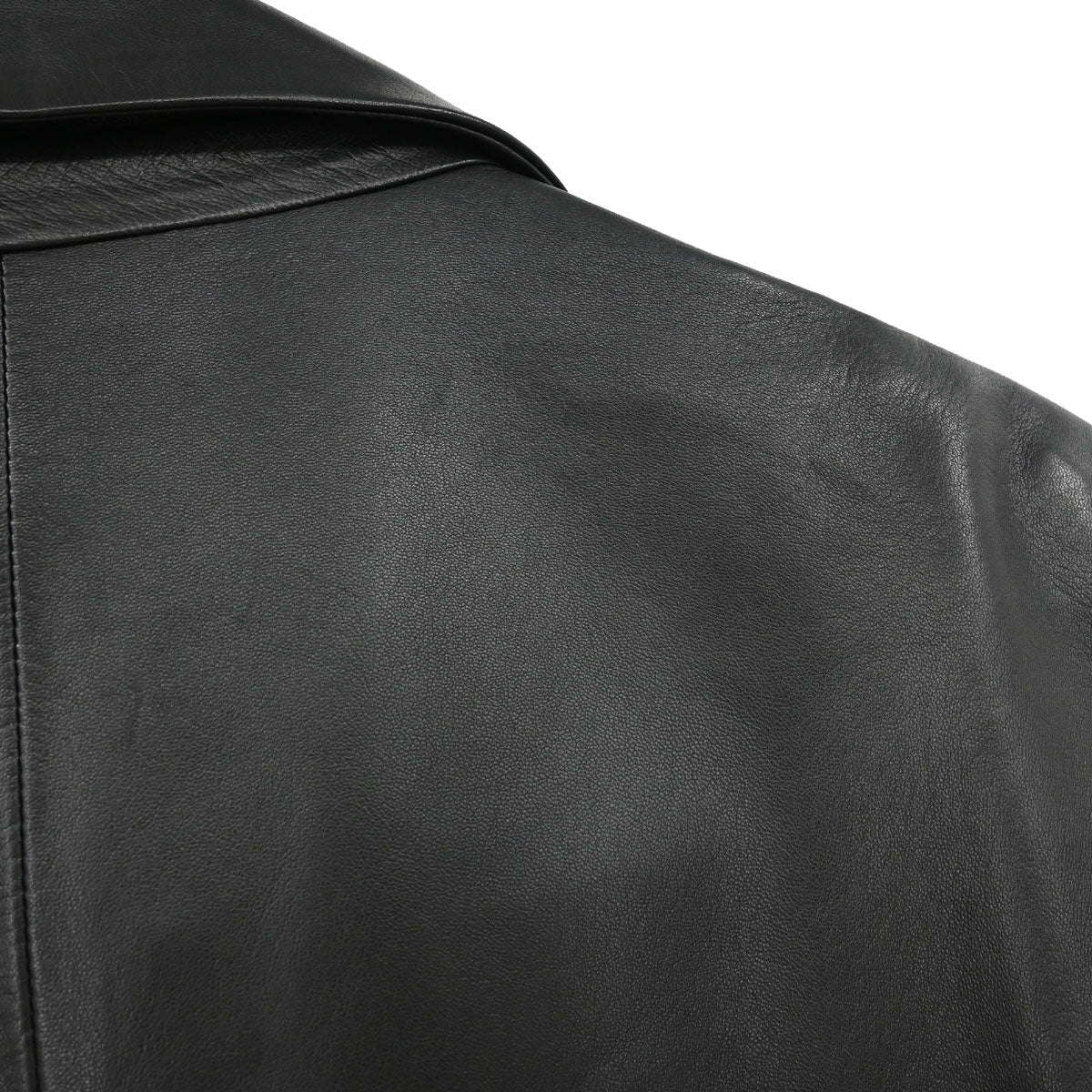 Loewe Single Breasted Lambskin Leather Jacket Black #50