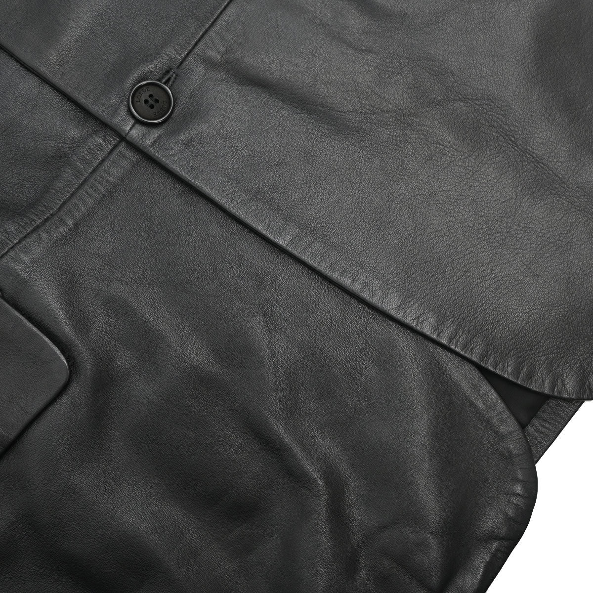 Loewe Single Breasted Lambskin Leather Jacket Black #50