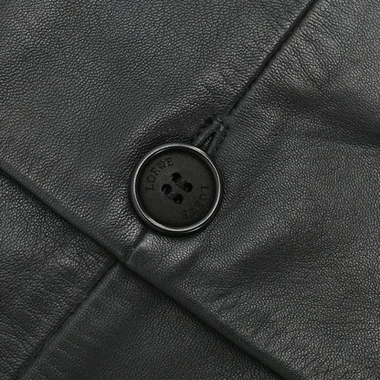 Loewe Single Breasted Lambskin Leather Jacket Black #50
