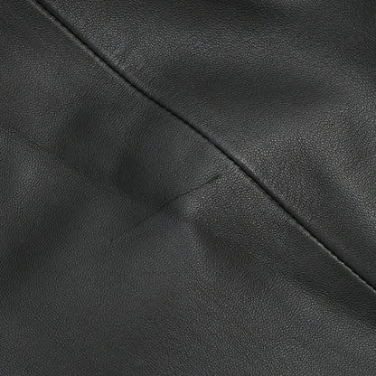 Loewe Single Breasted Lambskin Leather Jacket Black #50